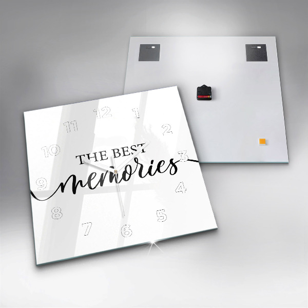 Ceas pătrat de perete din sticlă Inscripția amintirilor