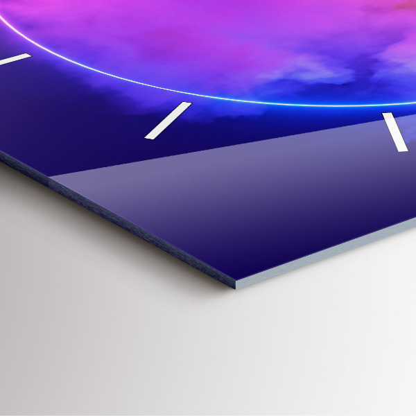 Ceas pătrat de perete din sticlă Abstracția fumului 3D