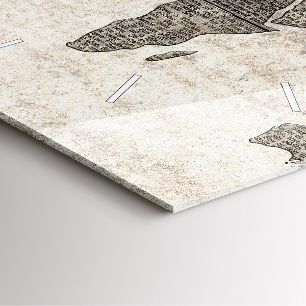 Ceas pătrat de perete din sticlă Harta lumii ziar