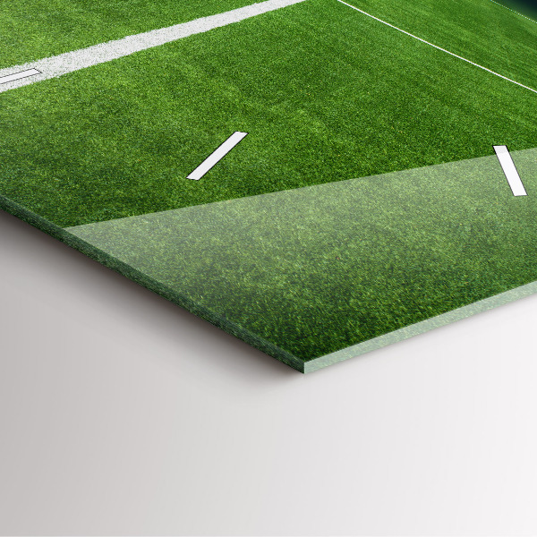 Ceas pătrat de perete din sticlă Teren de fotbal