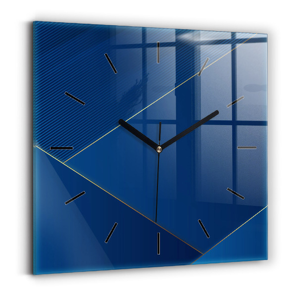 Ceas pătrat de perete din sticlă Abstracția ornamentală