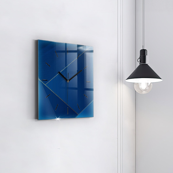 Ceas pătrat de perete din sticlă Abstracția ornamentală