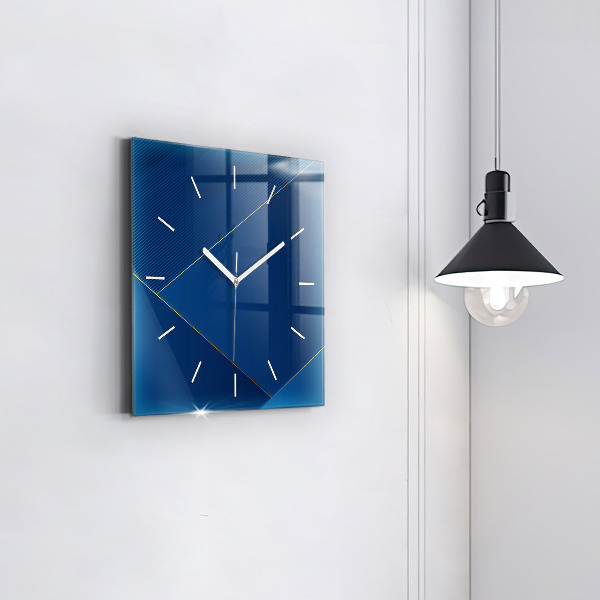 Ceas pătrat de perete din sticlă Abstracția ornamentală