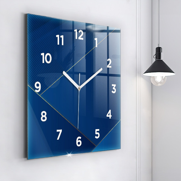 Ceas pătrat de perete din sticlă Abstracția ornamentală