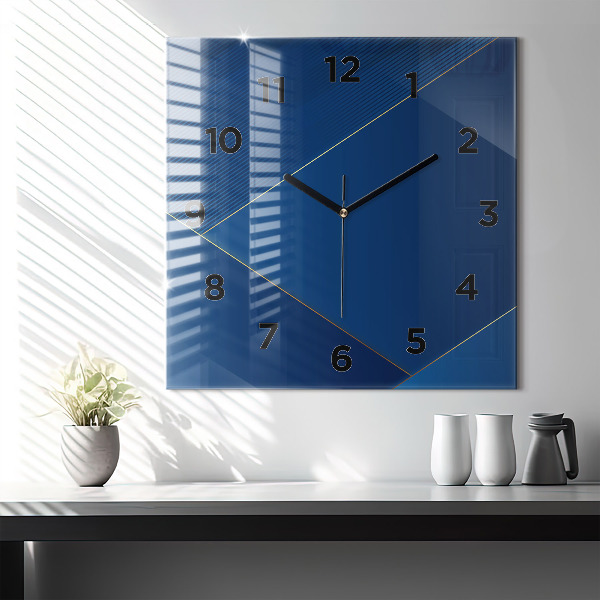 Ceas pătrat de perete din sticlă Abstracția ornamentală