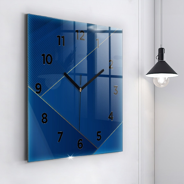 Ceas pătrat de perete din sticlă Abstracția ornamentală