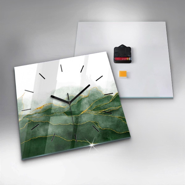 Ceas pătrat de perete din sticlă Lasă abstractia