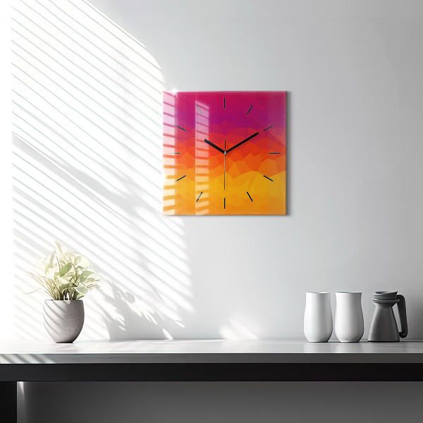 Ceas pătrat de perete din sticlă Abstracție colorată