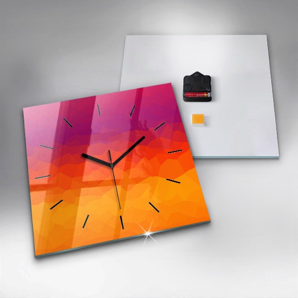 Ceas pătrat de perete din sticlă Abstracție colorată