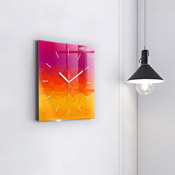 Ceas pătrat de perete din sticlă Abstracție colorată