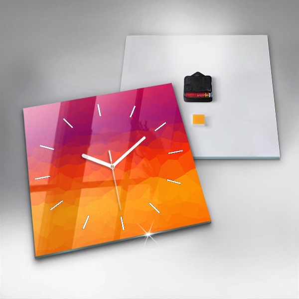 Ceas pătrat de perete din sticlă Abstracție colorată