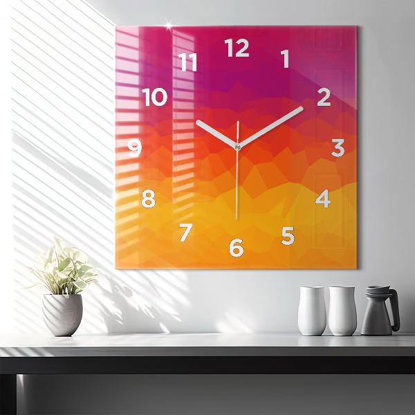 Ceas pătrat de perete din sticlă Abstracție colorată