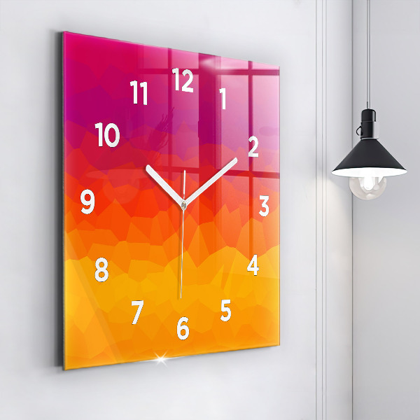 Ceas pătrat de perete din sticlă Abstracție colorată