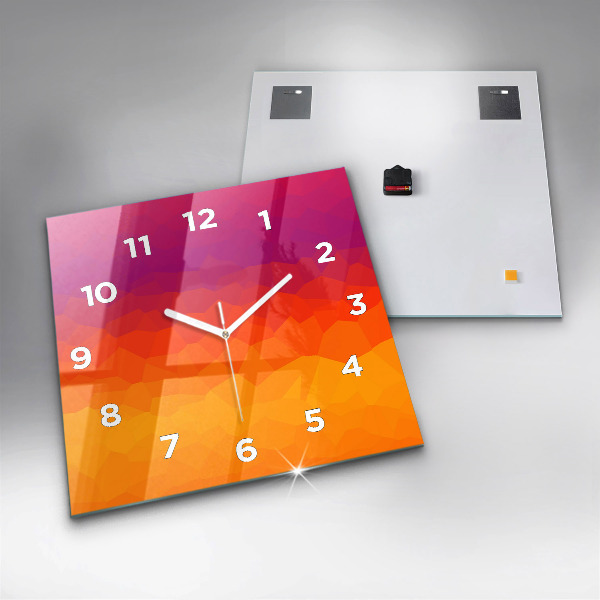 Ceas pătrat de perete din sticlă Abstracție colorată