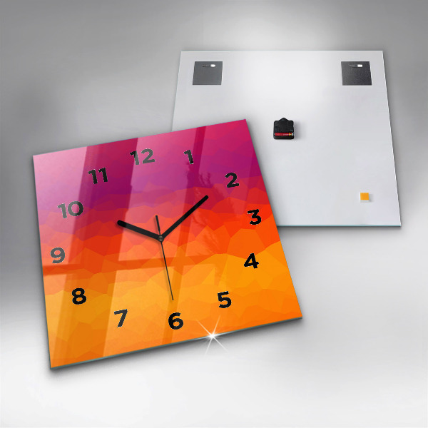 Ceas pătrat de perete din sticlă Abstracție colorată