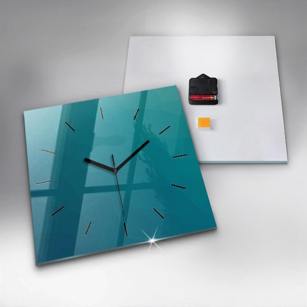 Ceas pătrat de perete din sticlă Abstracția nautică