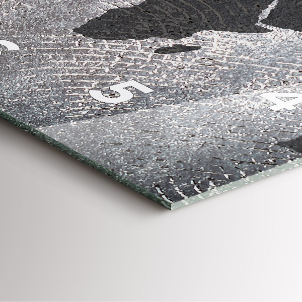 Ceas pătrat de perete din sticlă Harta lumii concrete