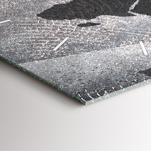 Ceas pătrat de perete din sticlă Harta lumii concrete