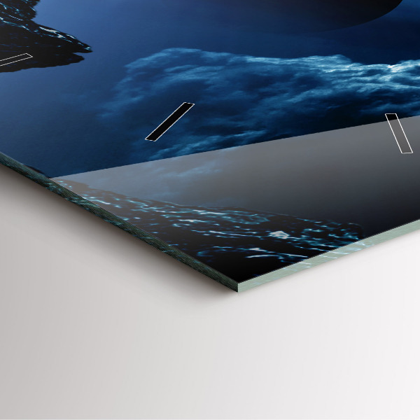 Ceas pătrat de perete din sticlă Galaxie mare