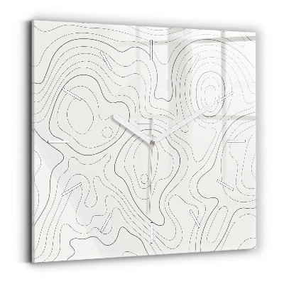 Ceas pătrat de perete din sticlă Pete de abstracție