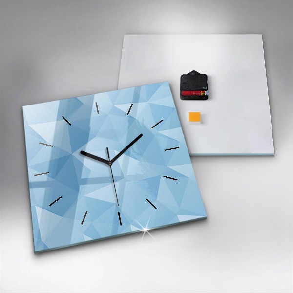 Ceas pătrat de perete din sticlă Abstracția triunghiurilor