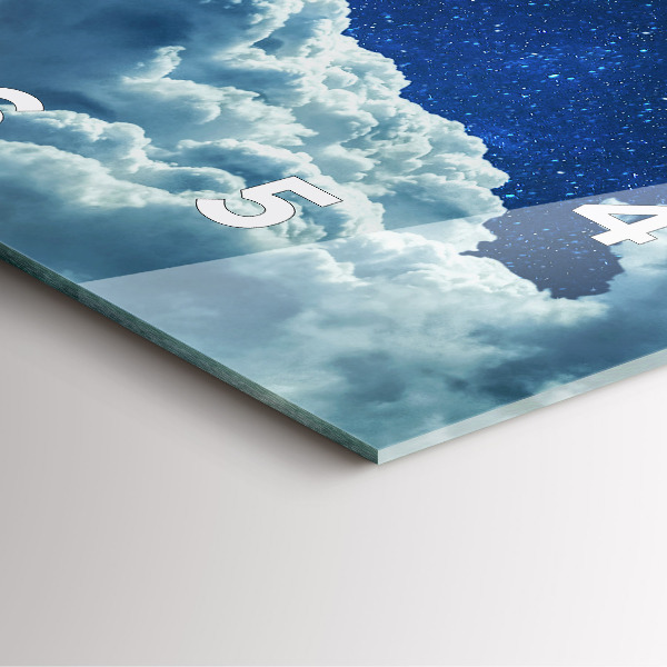 Ceas pătrat de perete din sticlă cerul de noapte