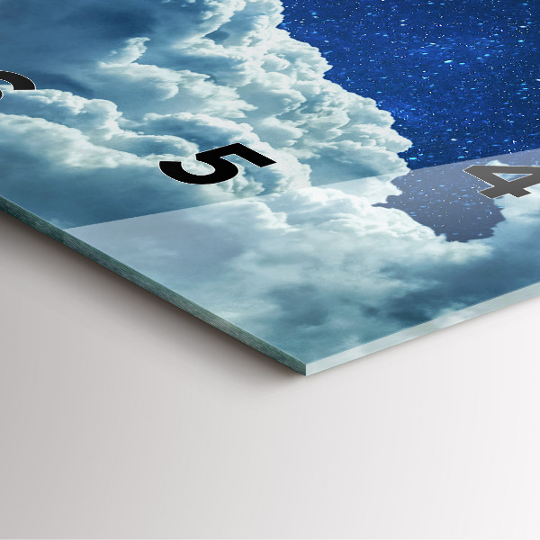 Ceas pătrat de perete din sticlă cerul de noapte