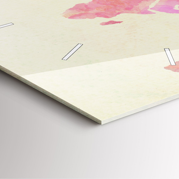 Ceas pătrat de perete din sticlă Harta lumii acuarela