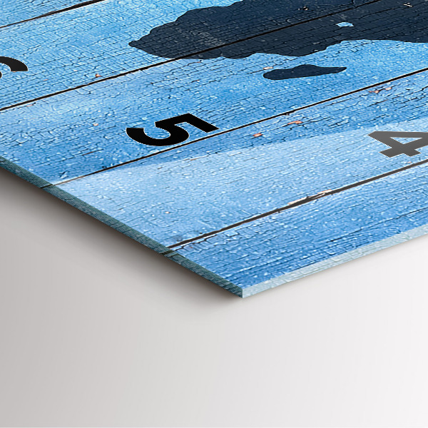 Ceas pătrat de perete din sticlă Harta lumii pe panouri