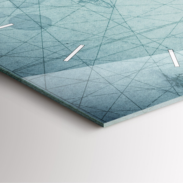 Ceas pătrat de perete din sticlă Hartă de epocă