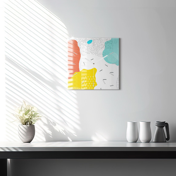 Ceas pătrat de perete din sticlă Abstracția POP