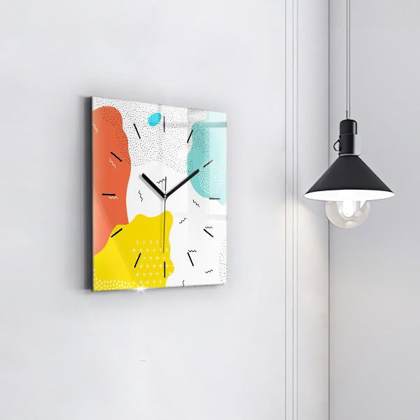 Ceas pătrat de perete din sticlă Abstracția POP