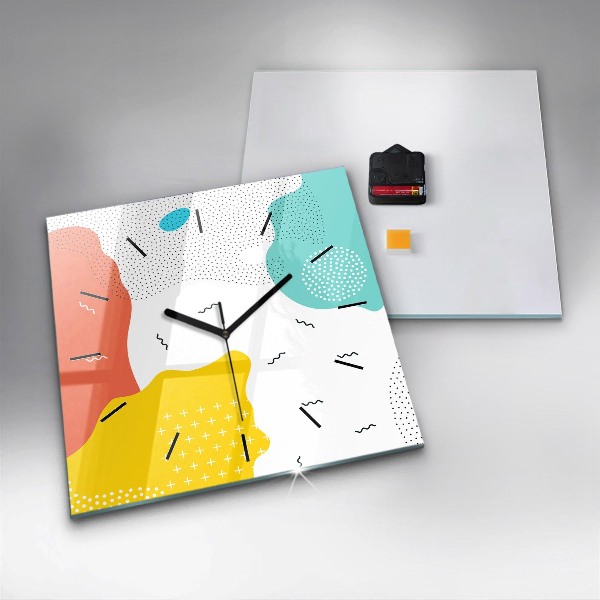 Ceas pătrat de perete din sticlă Abstracția POP