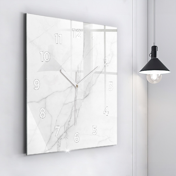 Ceas pătrat de perete din sticlă Marmură decorativă