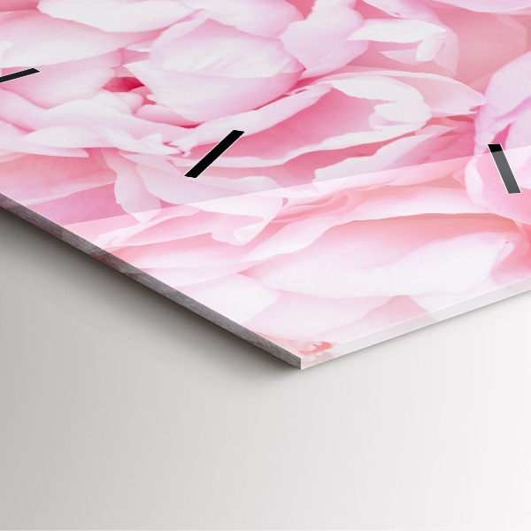 Ceas pătrat de perete din sticlă Flori înflorite