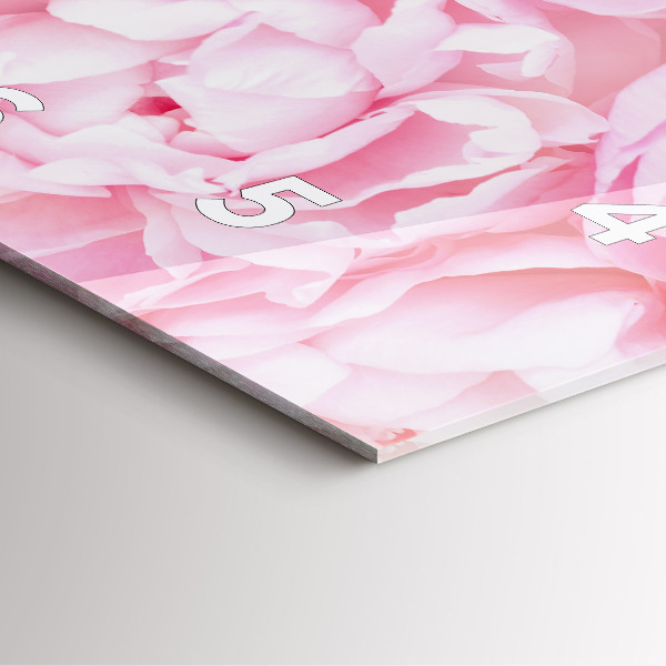 Ceas pătrat de perete din sticlă Flori înflorite