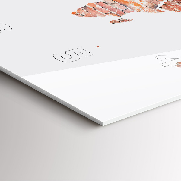 Ceas pătrat de perete din sticlă Hartă veche din cărămidă