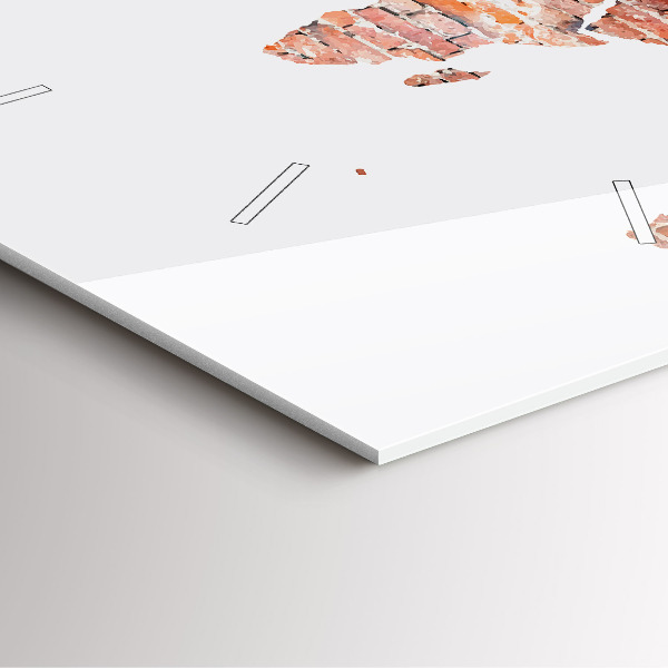 Ceas pătrat de perete din sticlă Hartă veche din cărămidă