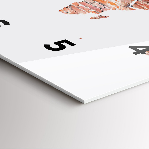 Ceas pătrat de perete din sticlă Hartă veche din cărămidă