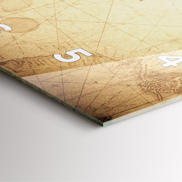 Ceas pătrat de perete din sticlă Harta lumii vechi