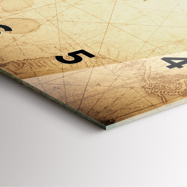 Ceas pătrat de perete din sticlă Harta lumii vechi