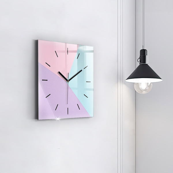 Ceas pătrat de perete din sticlă Model pastel