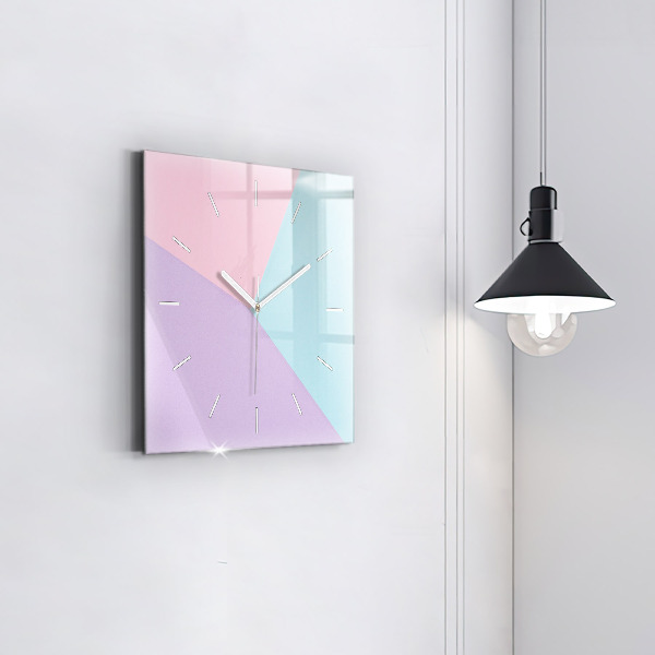 Ceas pătrat de perete din sticlă Model pastel