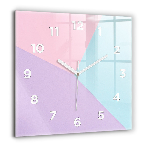 Ceas pătrat de perete din sticlă Model pastel