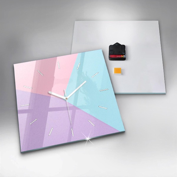 Ceas pătrat de perete din sticlă Model pastel
