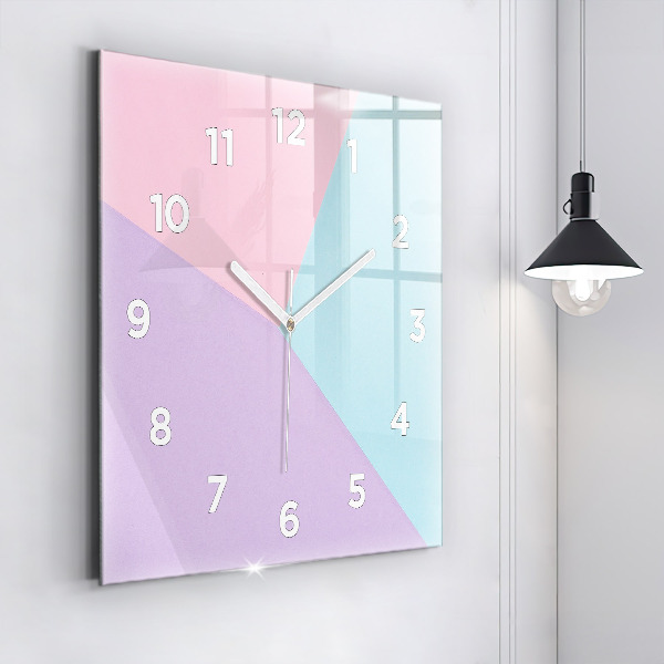 Ceas pătrat de perete din sticlă Model pastel
