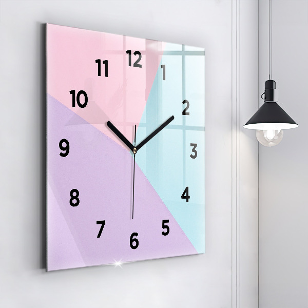Ceas pătrat de perete din sticlă Model pastel
