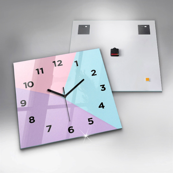 Ceas pătrat de perete din sticlă Model pastel