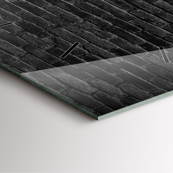 Ceas pătrat de perete din sticlă Zid de cărămidă închisă la culoare