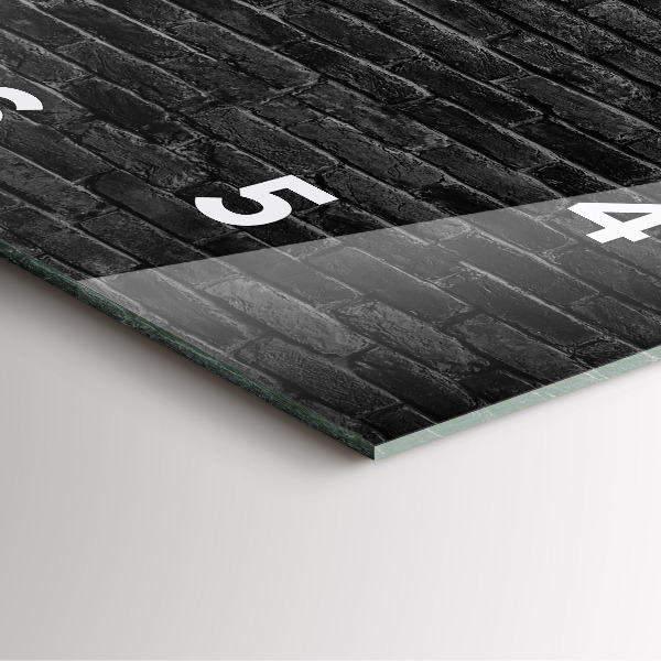 Ceas pătrat de perete din sticlă Zid de cărămidă închisă la culoare